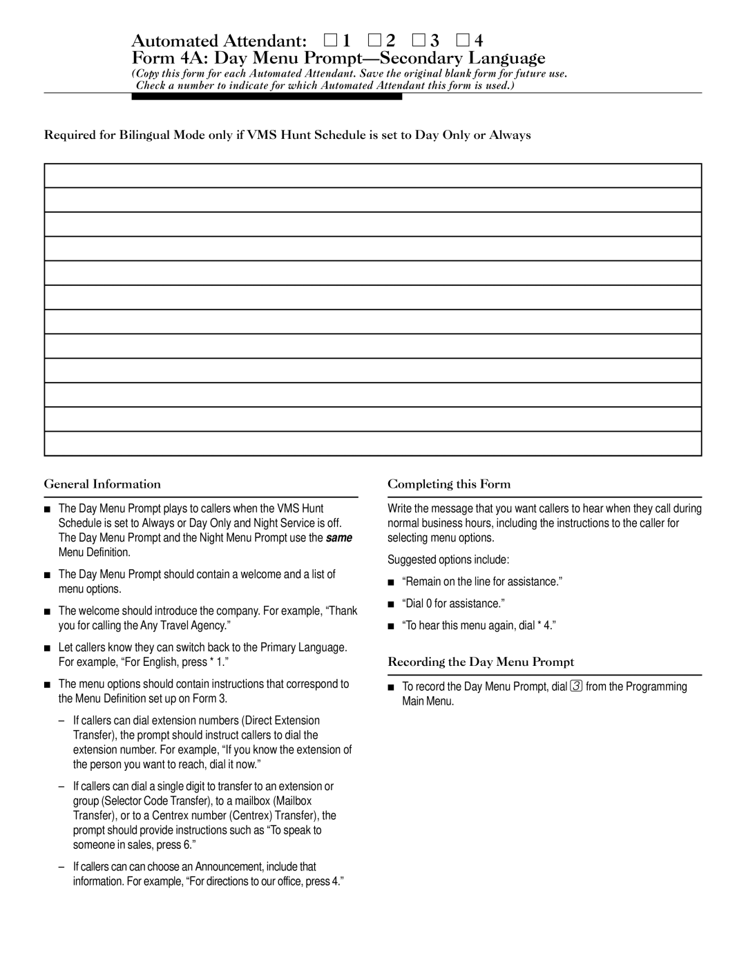 Lucent Technologies 585-322-533 manual Completing this Form 