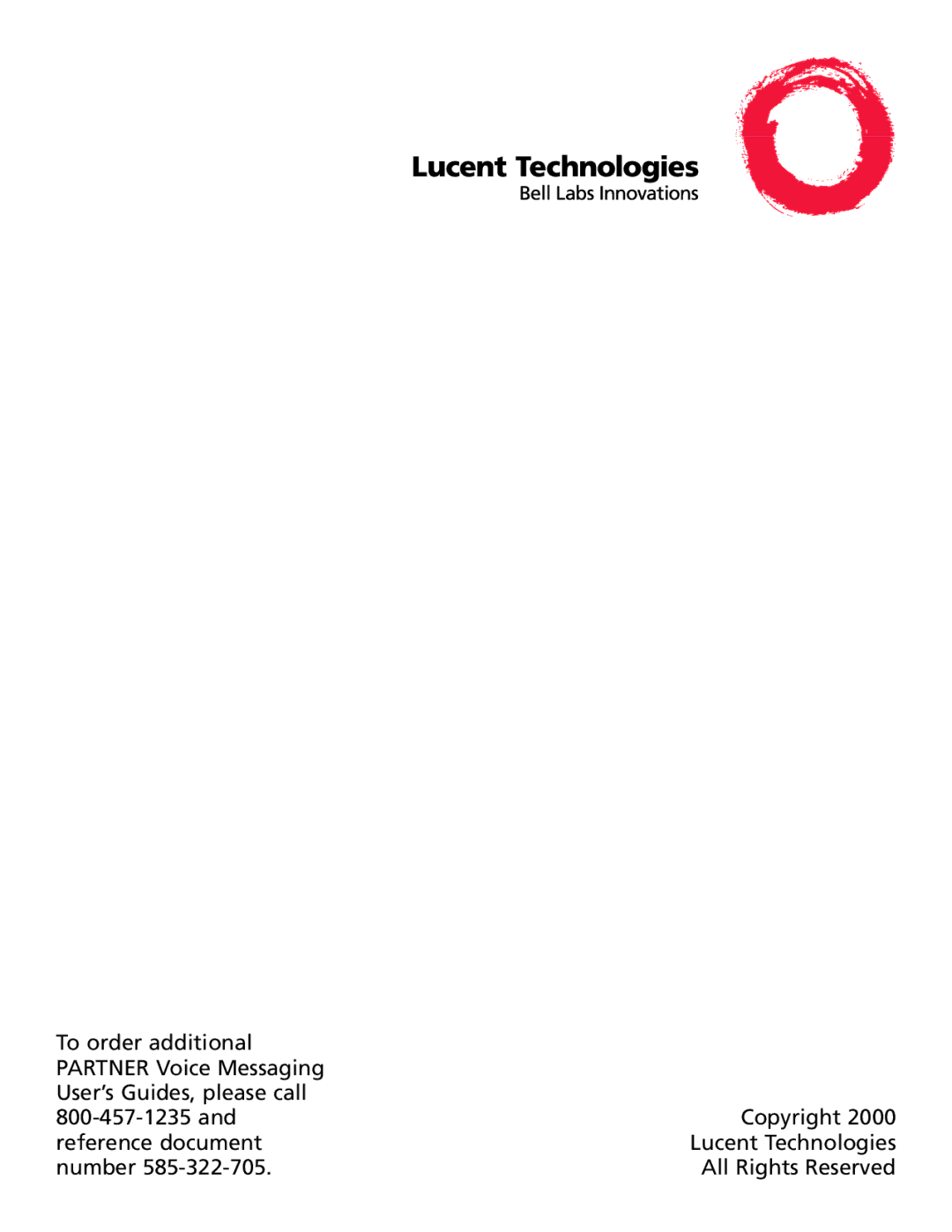 Lucent Technologies 585-322-705 manual 