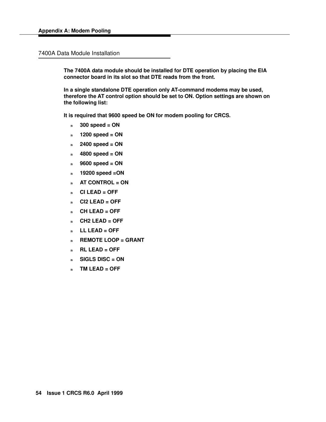 Lucent Technologies 6 manual 7400A Data Module Installation 