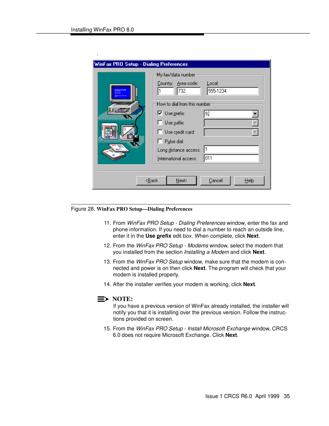 Lucent Technologies 6 manual WinFax PRO Setup—DialingPreferences 