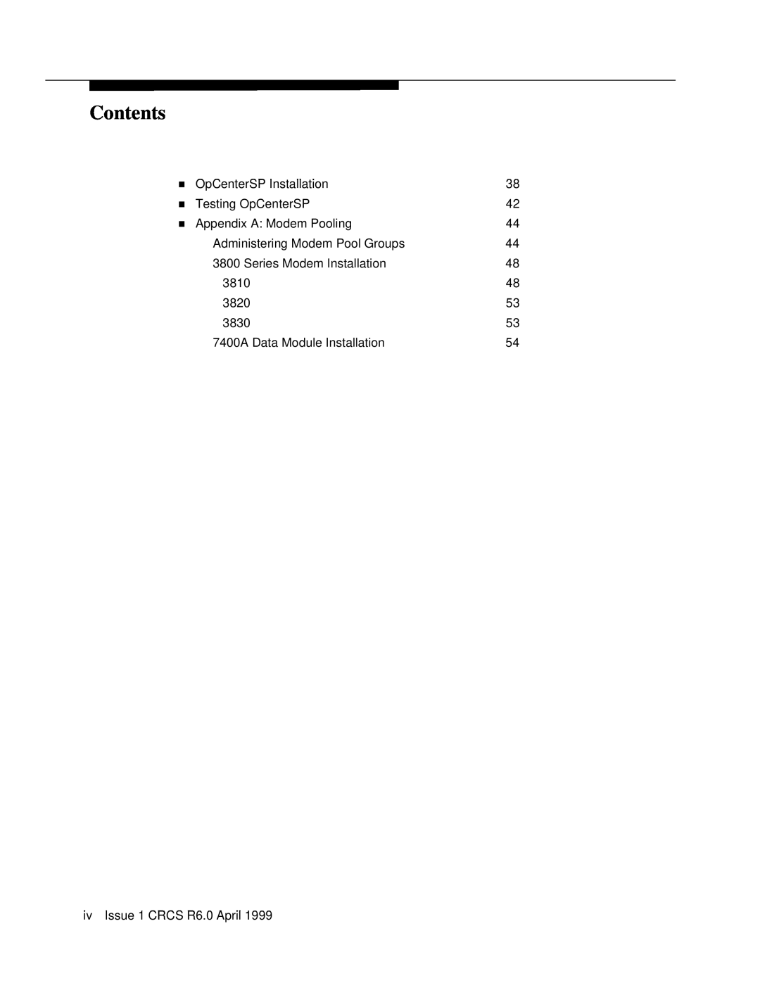Lucent Technologies 6 manual Contents, OpCenterSP Installation 