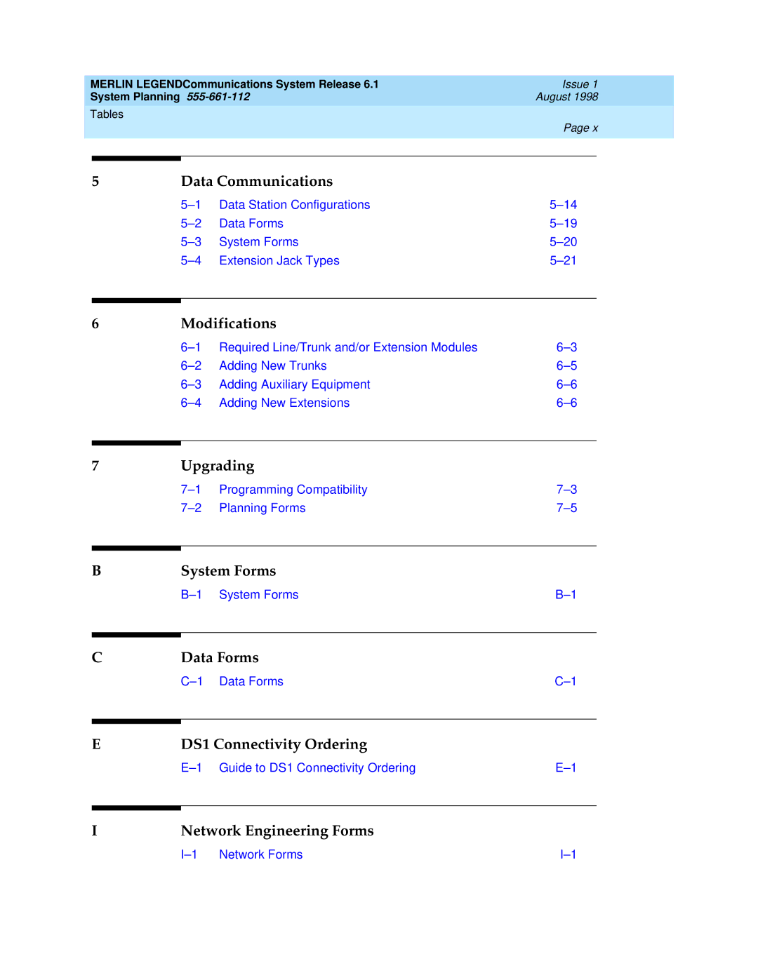 Lucent Technologies 6.1 manual System Forms 