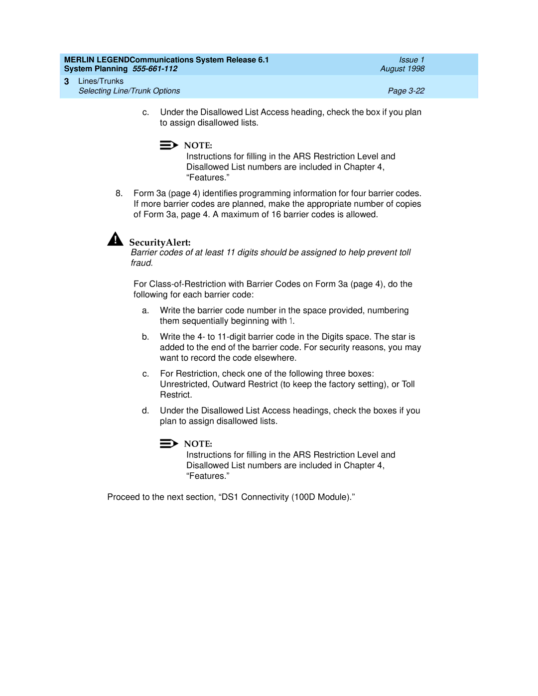 Lucent Technologies 6.1 manual SecurityAlert 