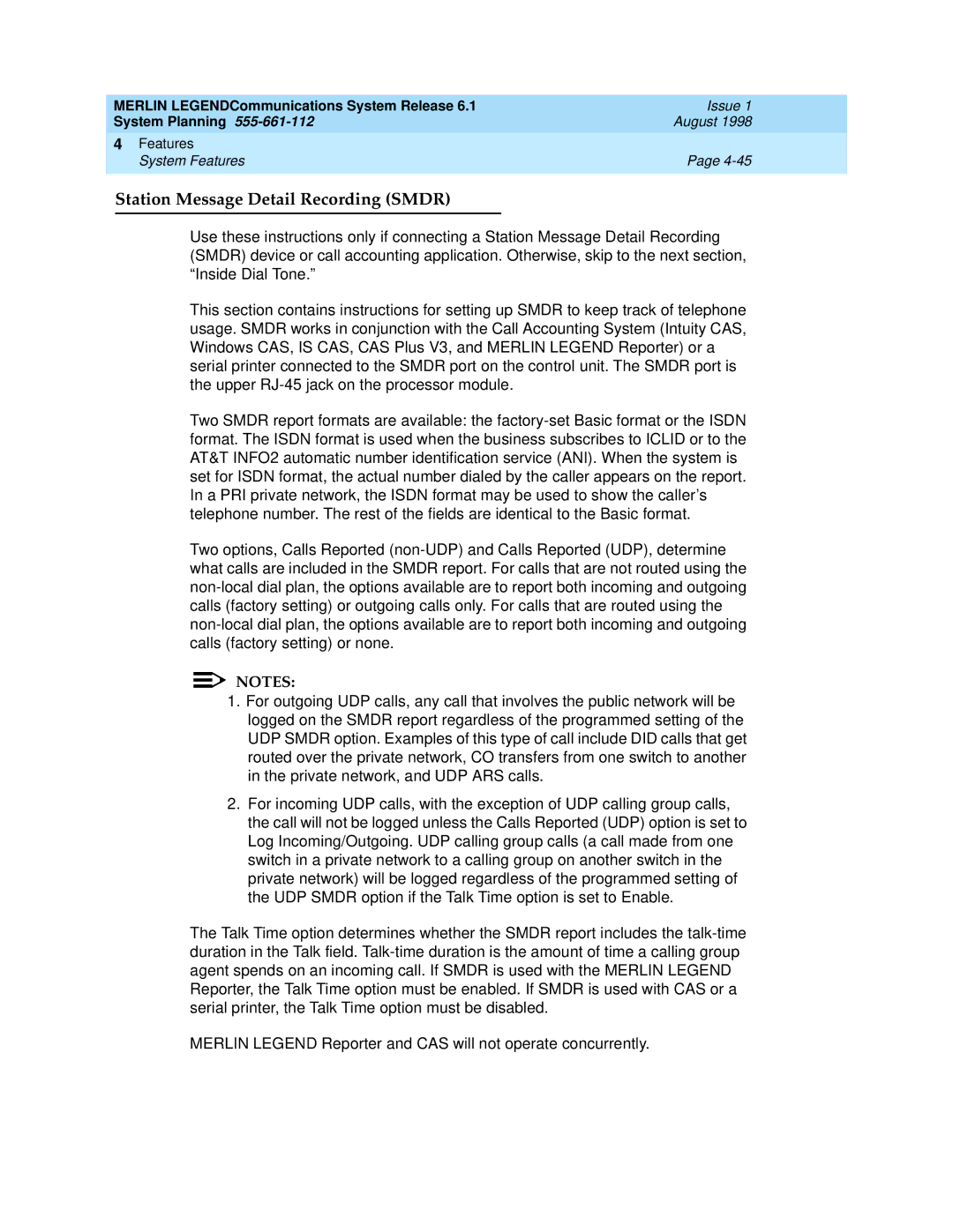 Lucent Technologies 6.1 manual Station Message Detail Recording Smdr 