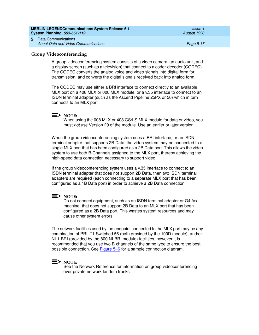 Lucent Technologies 6.1 manual Group Videoconferencing 