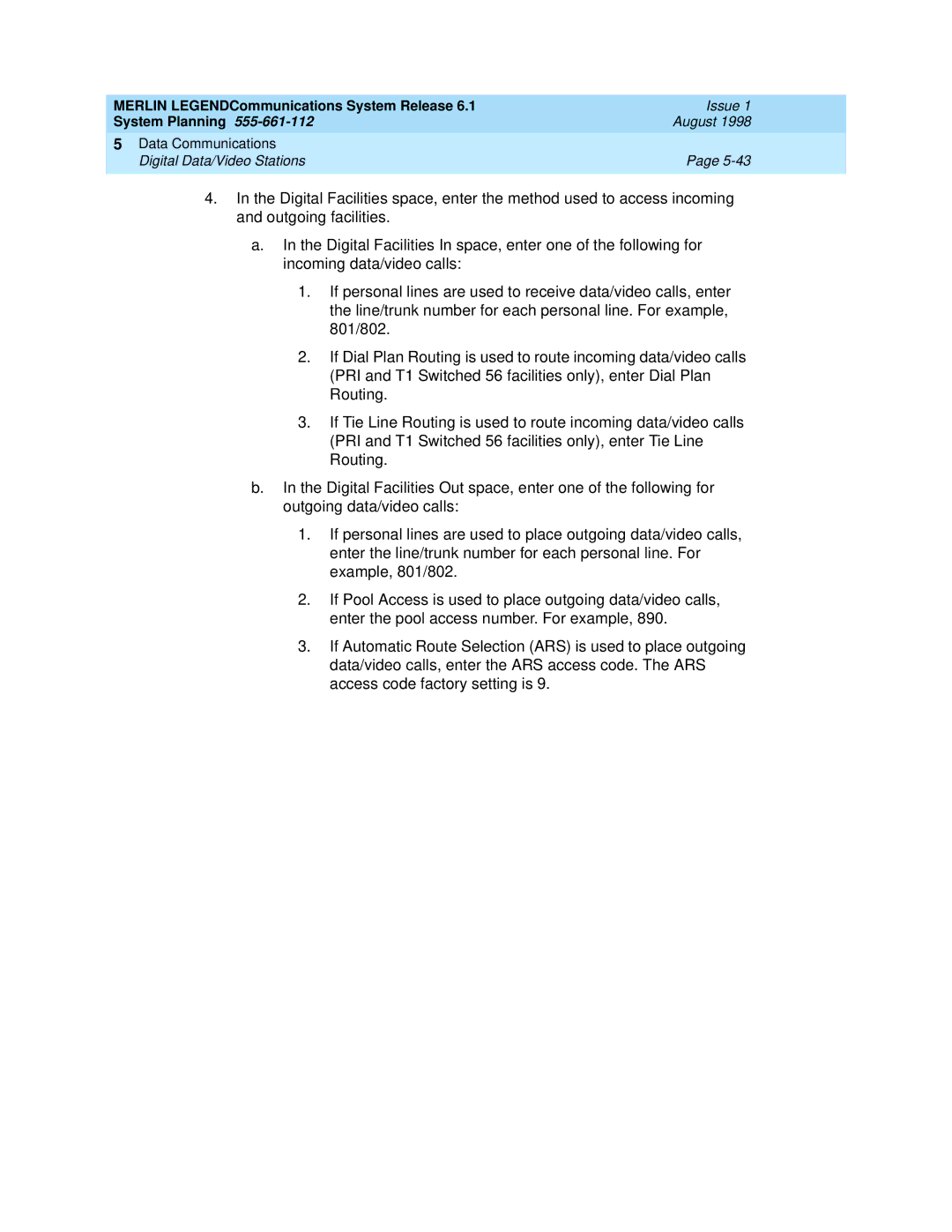 Lucent Technologies 6.1 manual Merlin LEGENDCommunications System Release 