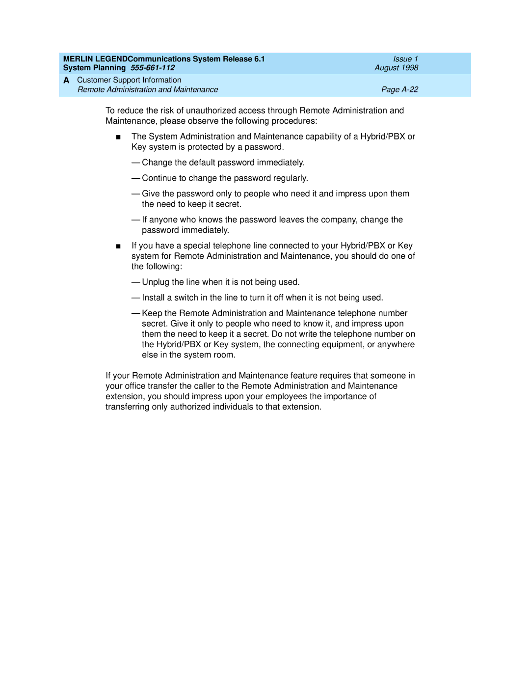 Lucent Technologies 6.1 manual August 