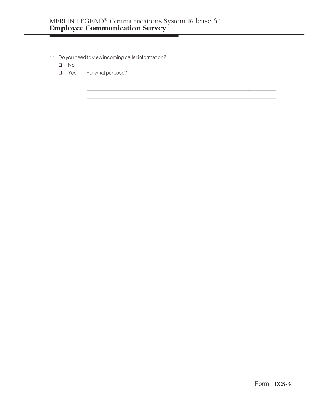 Lucent Technologies 6.1 manual Form ECS-3 