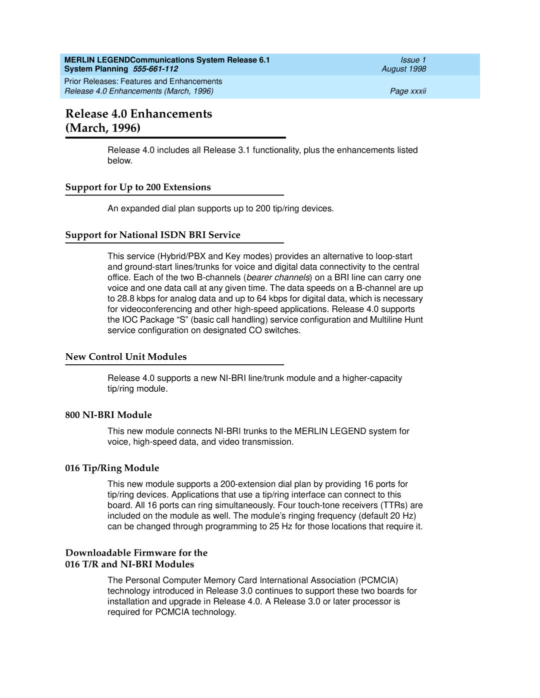 Lucent Technologies 6.1 manual Release 4.0 Enhancements March 