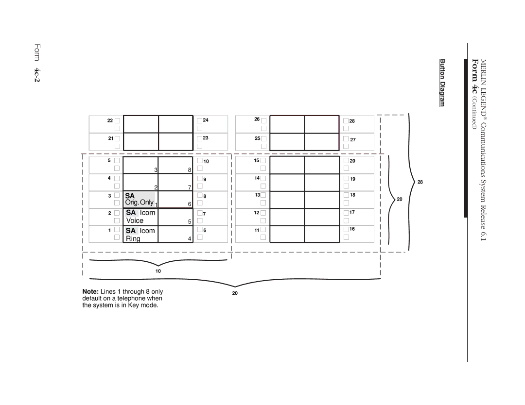 Lucent Technologies 6.1 manual Form 4c-2, Ring Button Diagram 