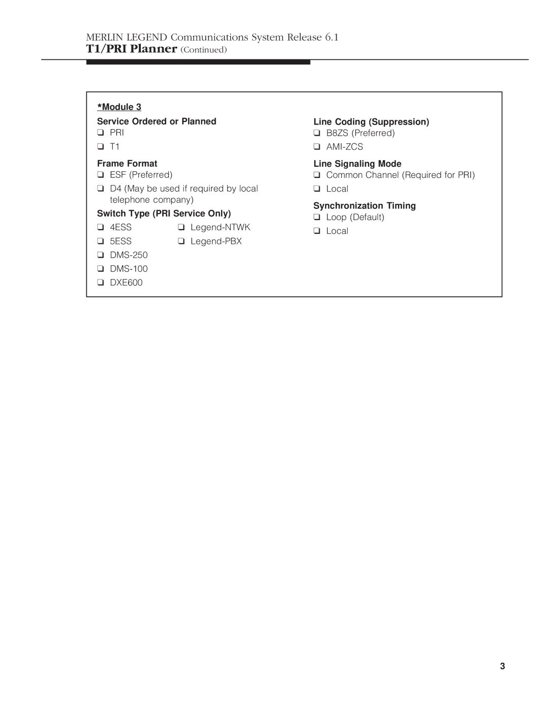 Lucent Technologies 6.1 manual PRI B8ZS Preferred 