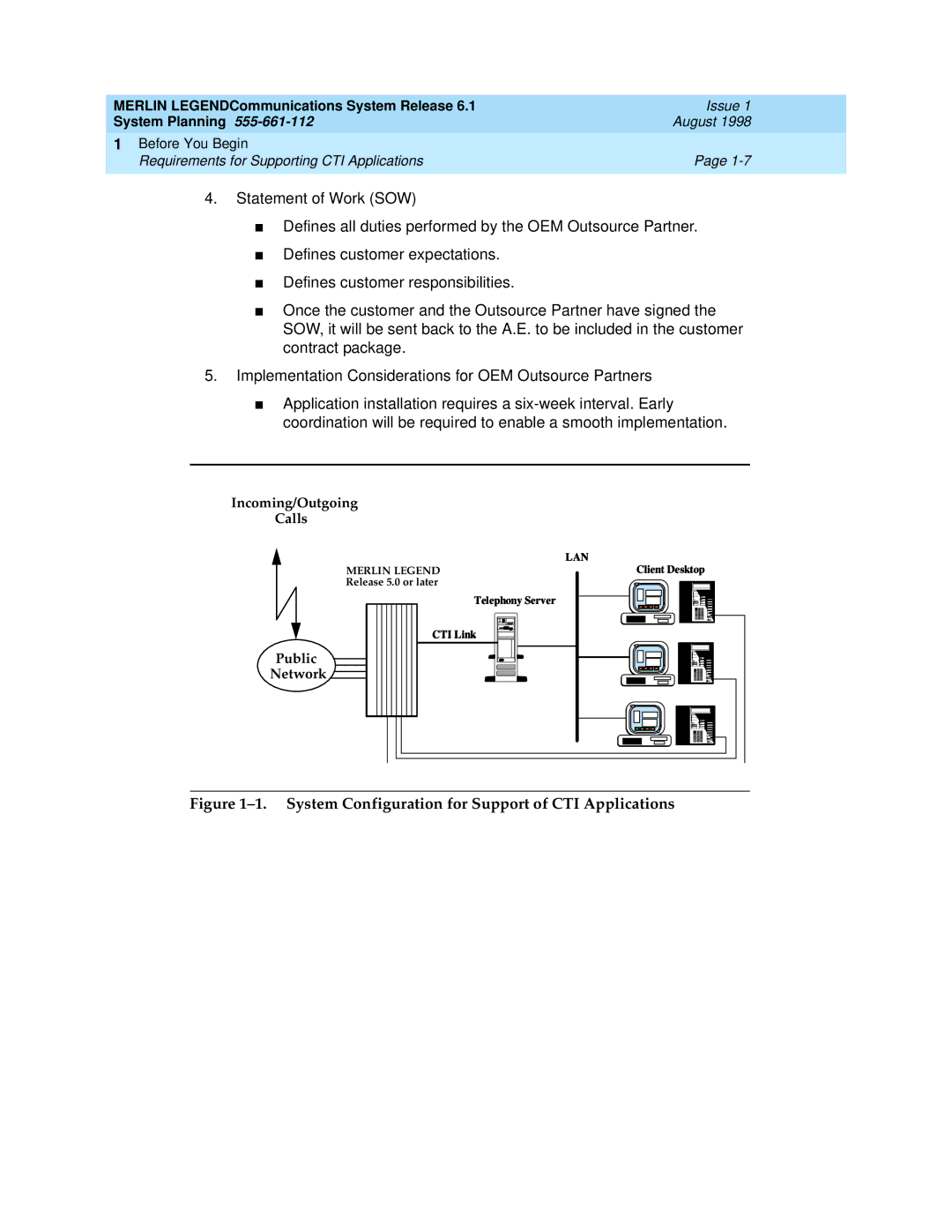 Lucent Technologies 6.1 manual System Configuration for Support of CTI Applications 