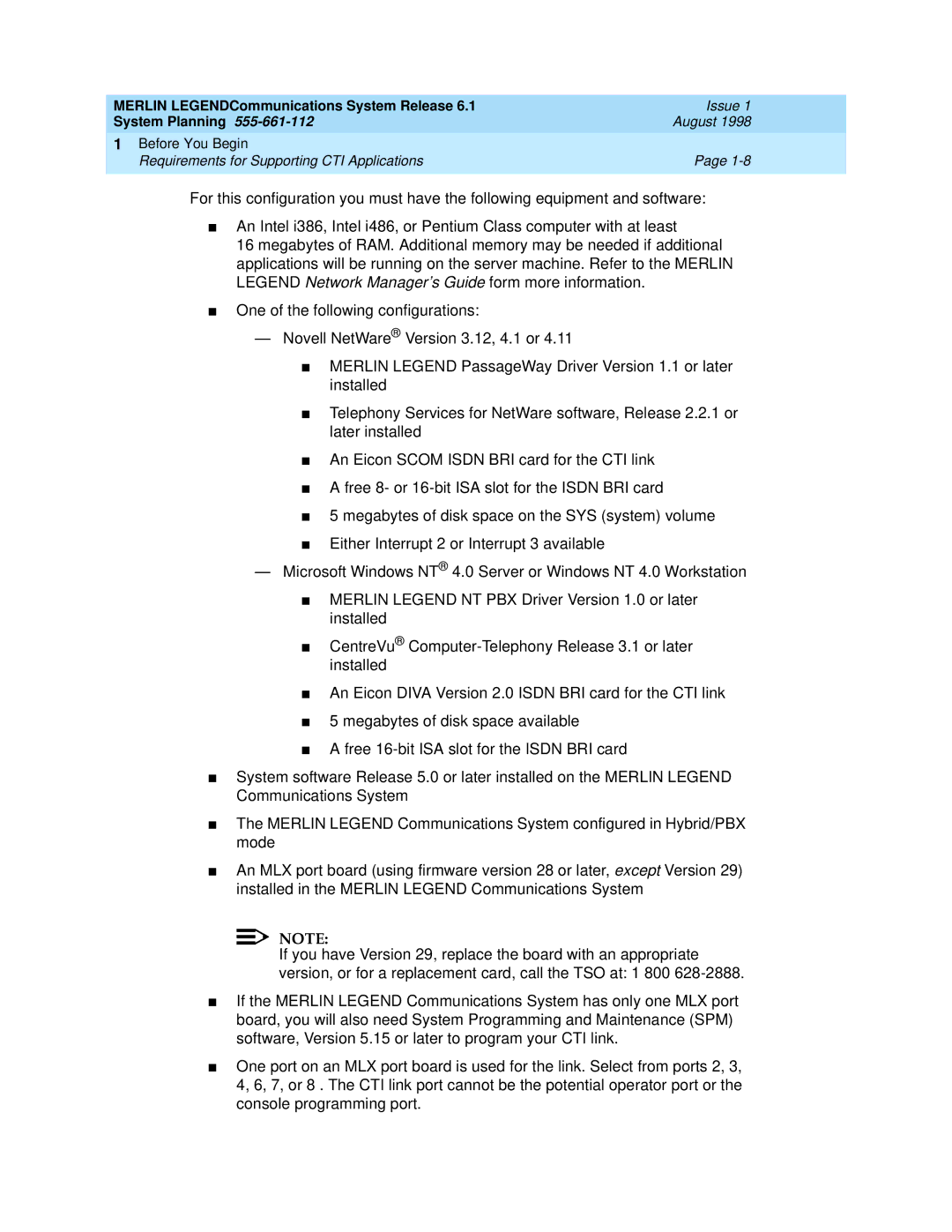 Lucent Technologies 6.1 manual August 