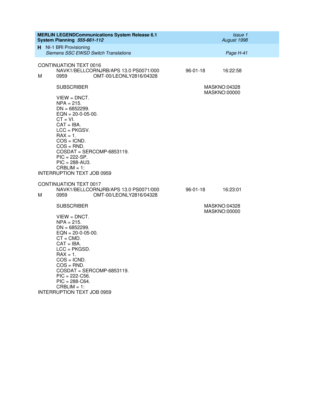 Lucent Technologies 6.1 manual COS = Icnd COS = RND Cosdat = SERCOMP-6853119 