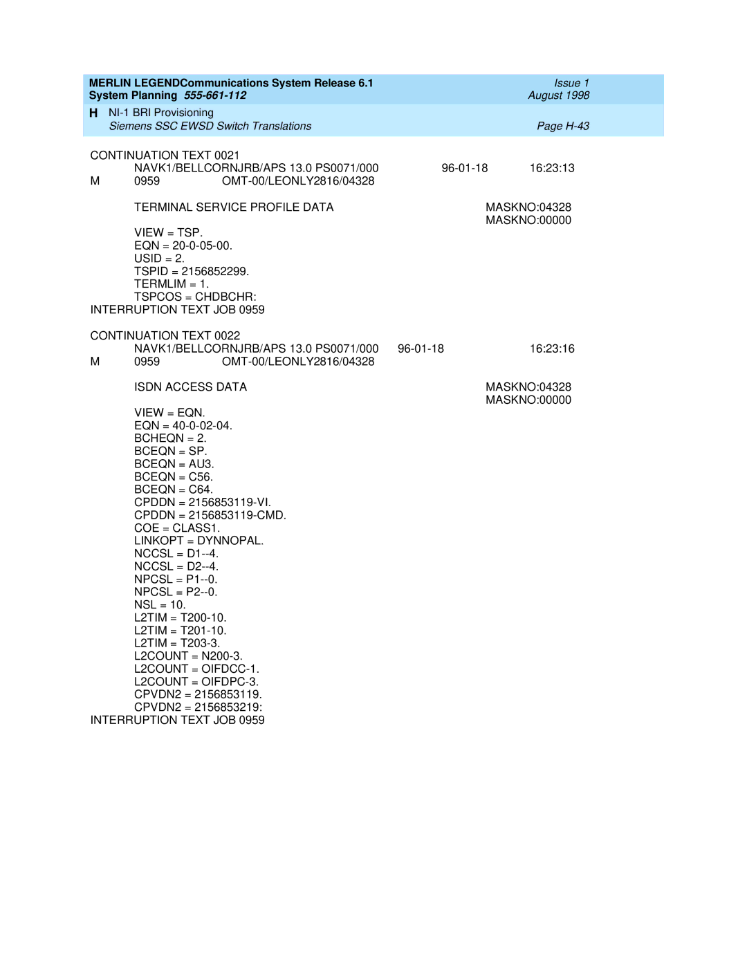 Lucent Technologies 6.1 manual 96-01-18 162313 0959 OMT-00/LEONLY2816/04328 