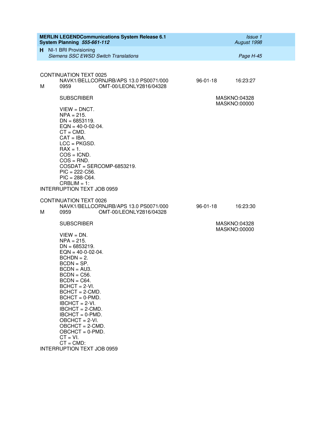 Lucent Technologies 6.1 manual 96-01-18 162327 0959 OMT-00/LEONLY2816/04328 