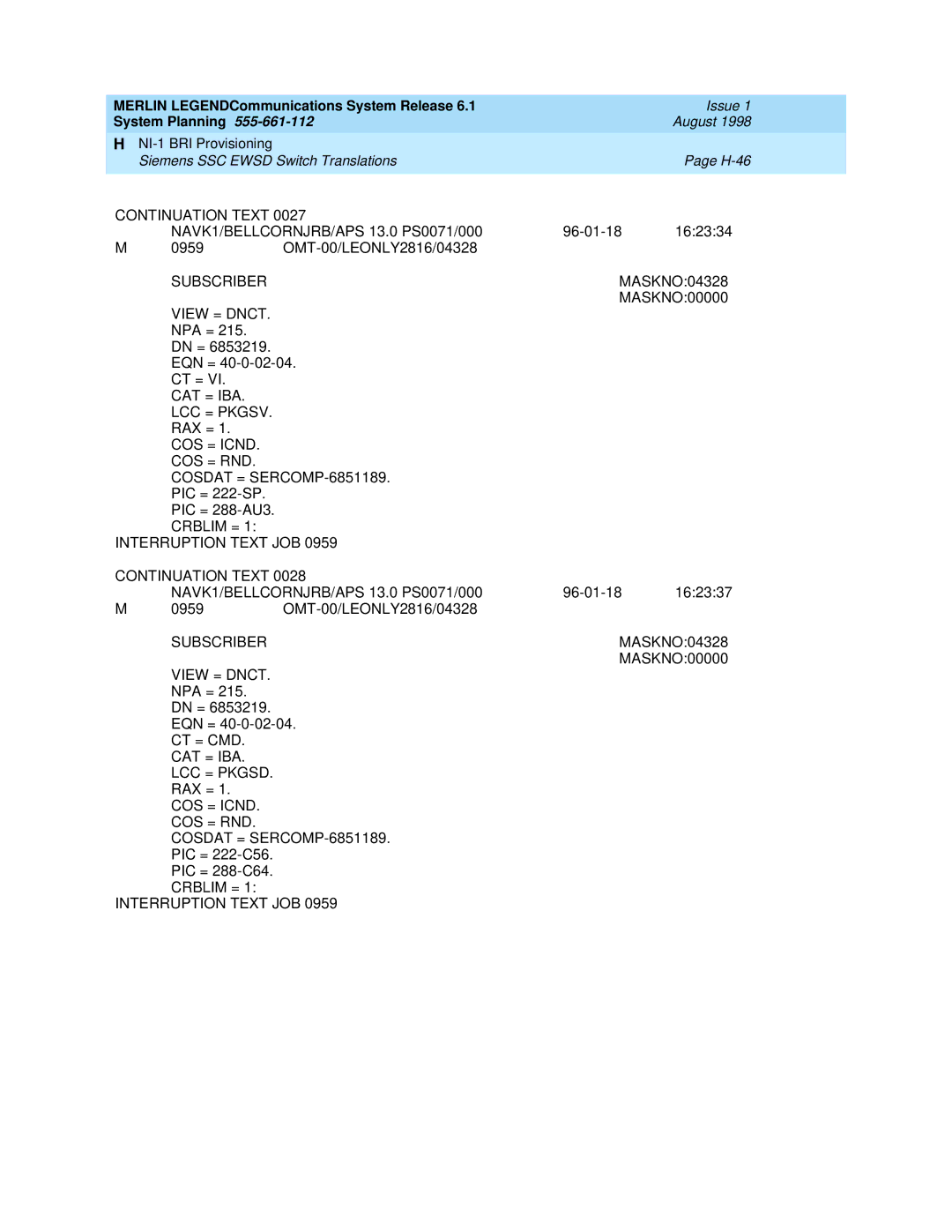 Lucent Technologies 6.1 manual COS = Icnd COS = RND Cosdat = SERCOMP-6851189 