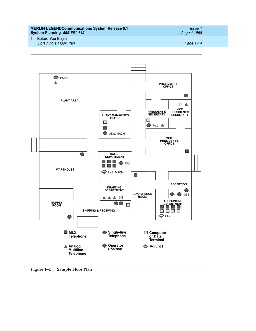 Lucent Technologies 6.1 manual Sample Floor Plan 