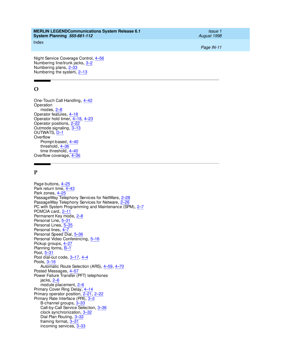 Lucent Technologies 6.1 manual Merlin LEGENDCommunications System Release 