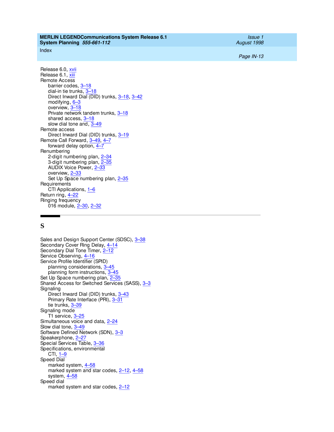 Lucent Technologies 6.1 manual Planning considerations, 3-45 planning form instructions 