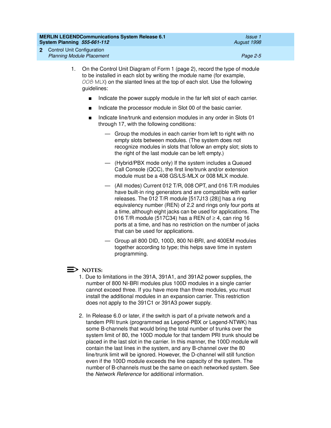 Lucent Technologies 6.1 manual Merlin LEGENDCommunications System Release 