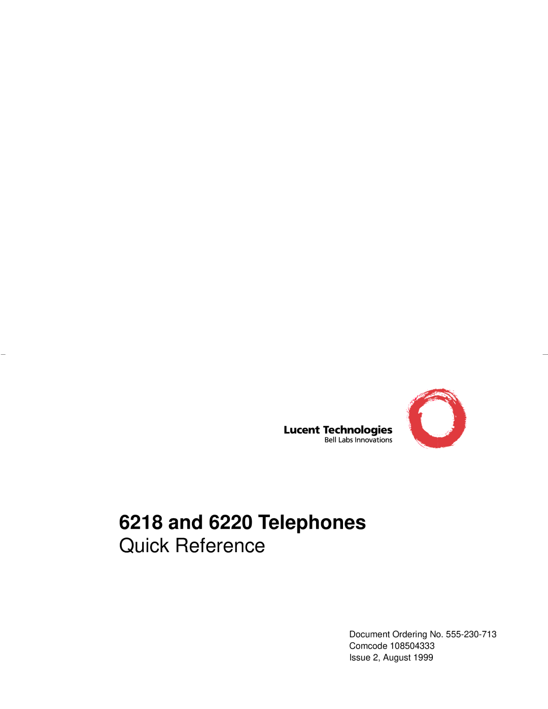 Lucent Technologies 6218, 6220 manual Telephones 