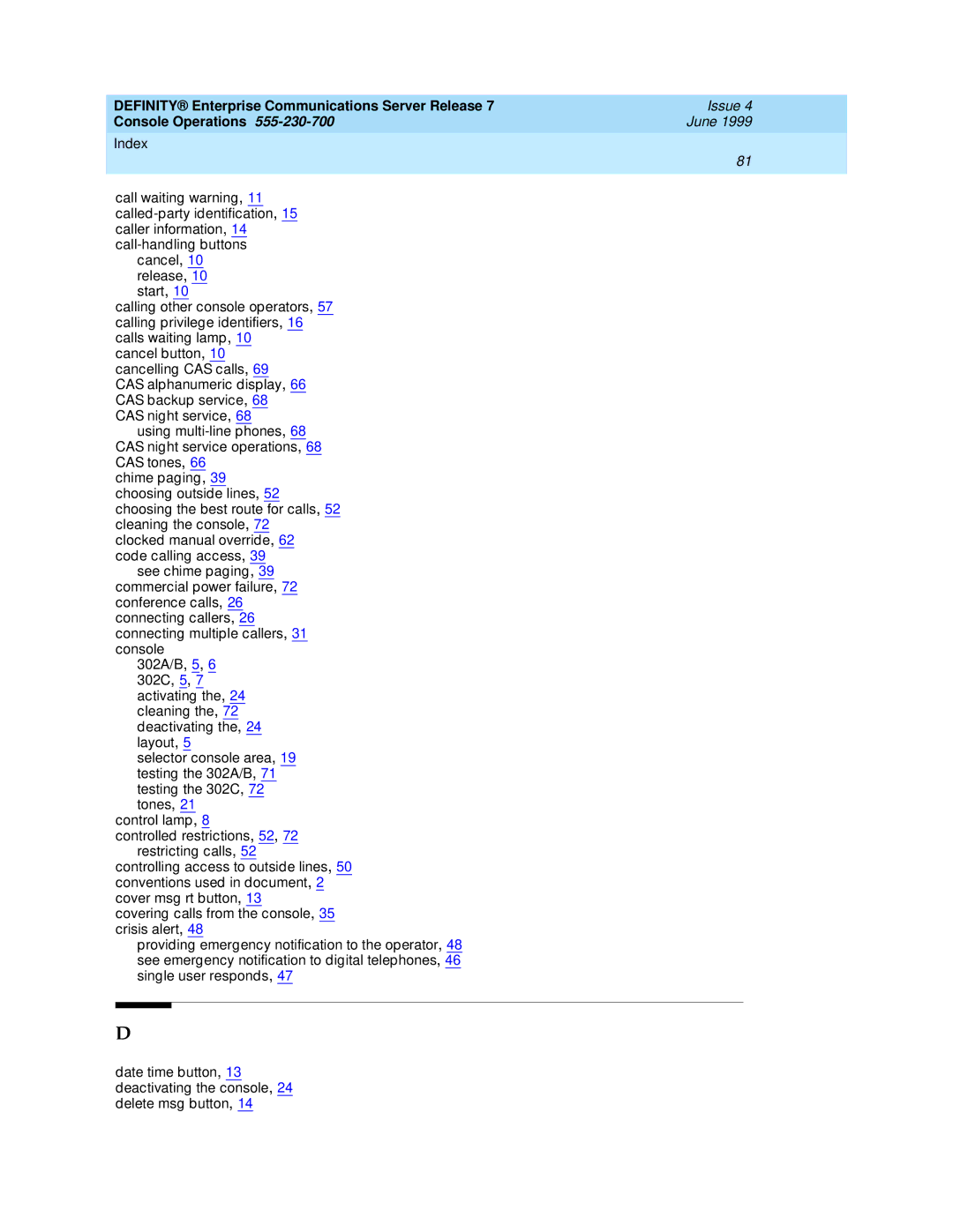 Lucent Technologies 7103A, 7101A, 2500 manual Definity Enterprise Communications Server Release 