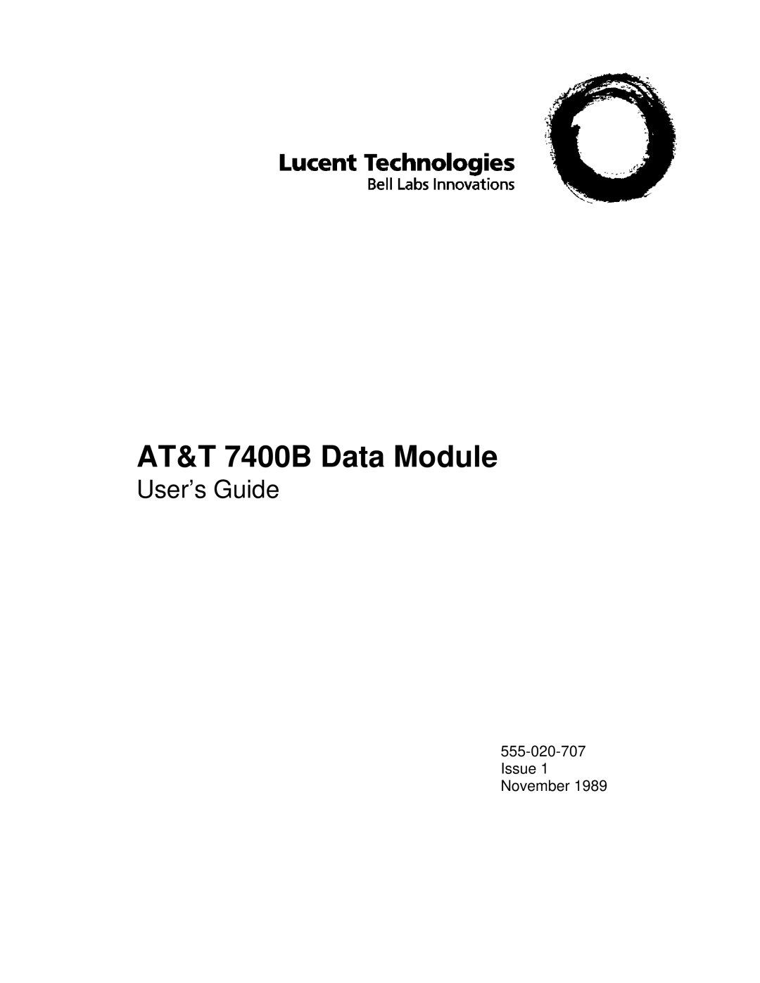 Lucent Technologies manual AT&T 7400B Data Module 