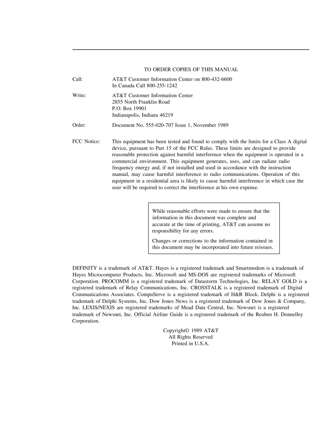 Lucent Technologies 7400B manual To Order Copies of this Manual 