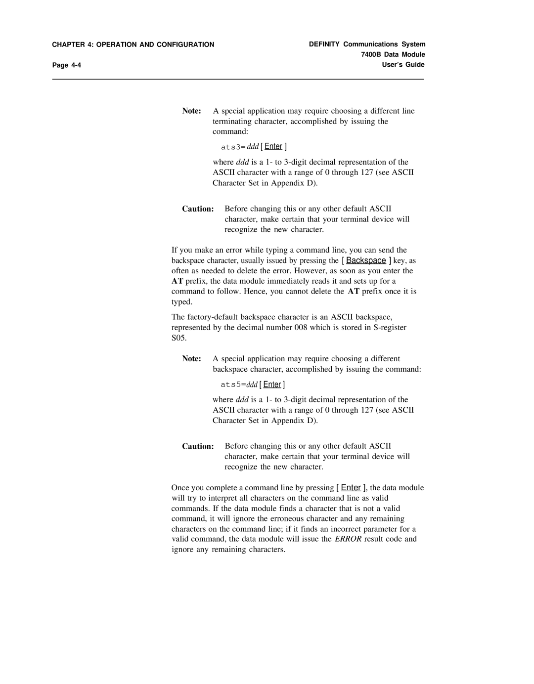 Lucent Technologies 7400B manual Ats3= ddd Enter 