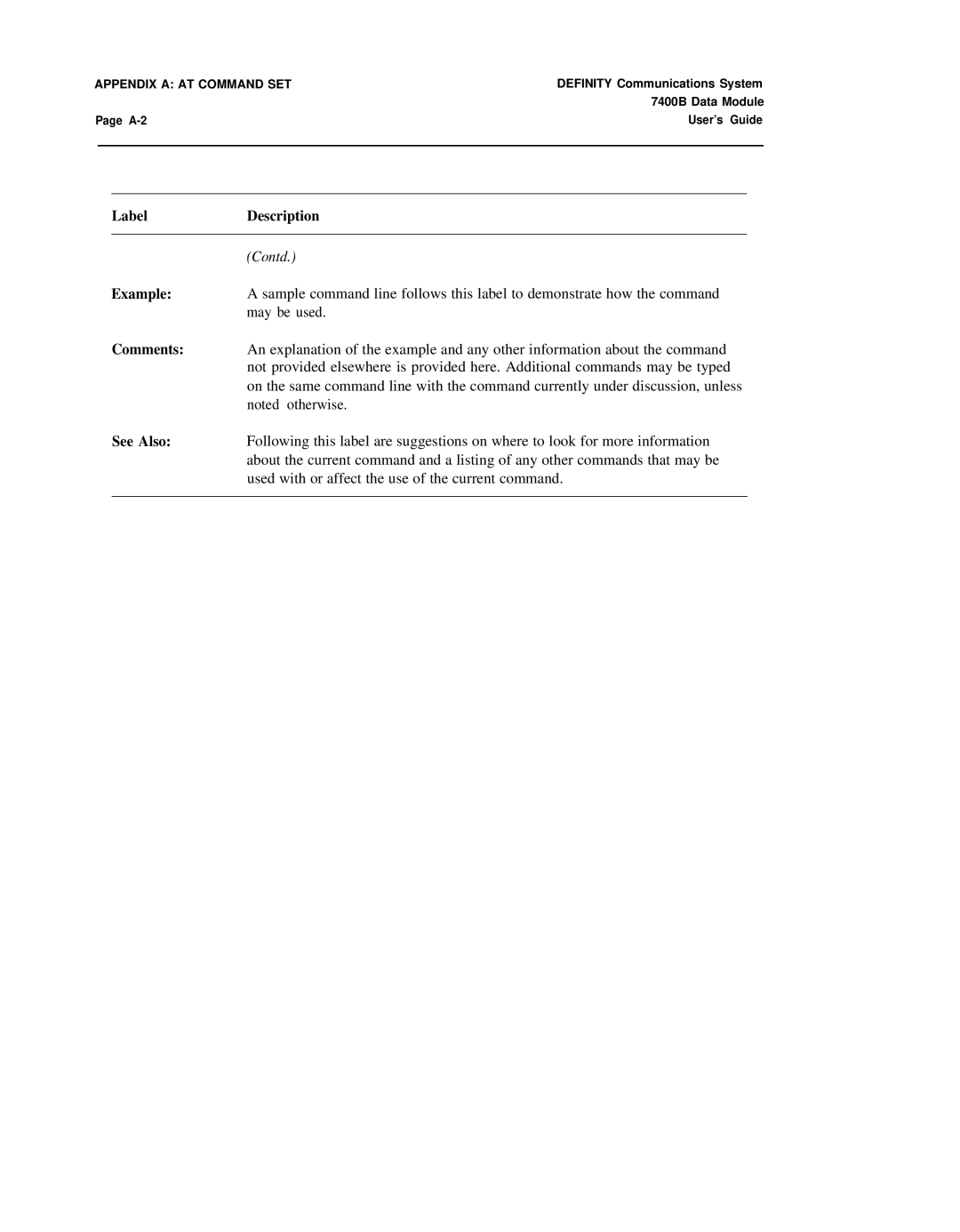 Lucent Technologies 7400B manual Contd 