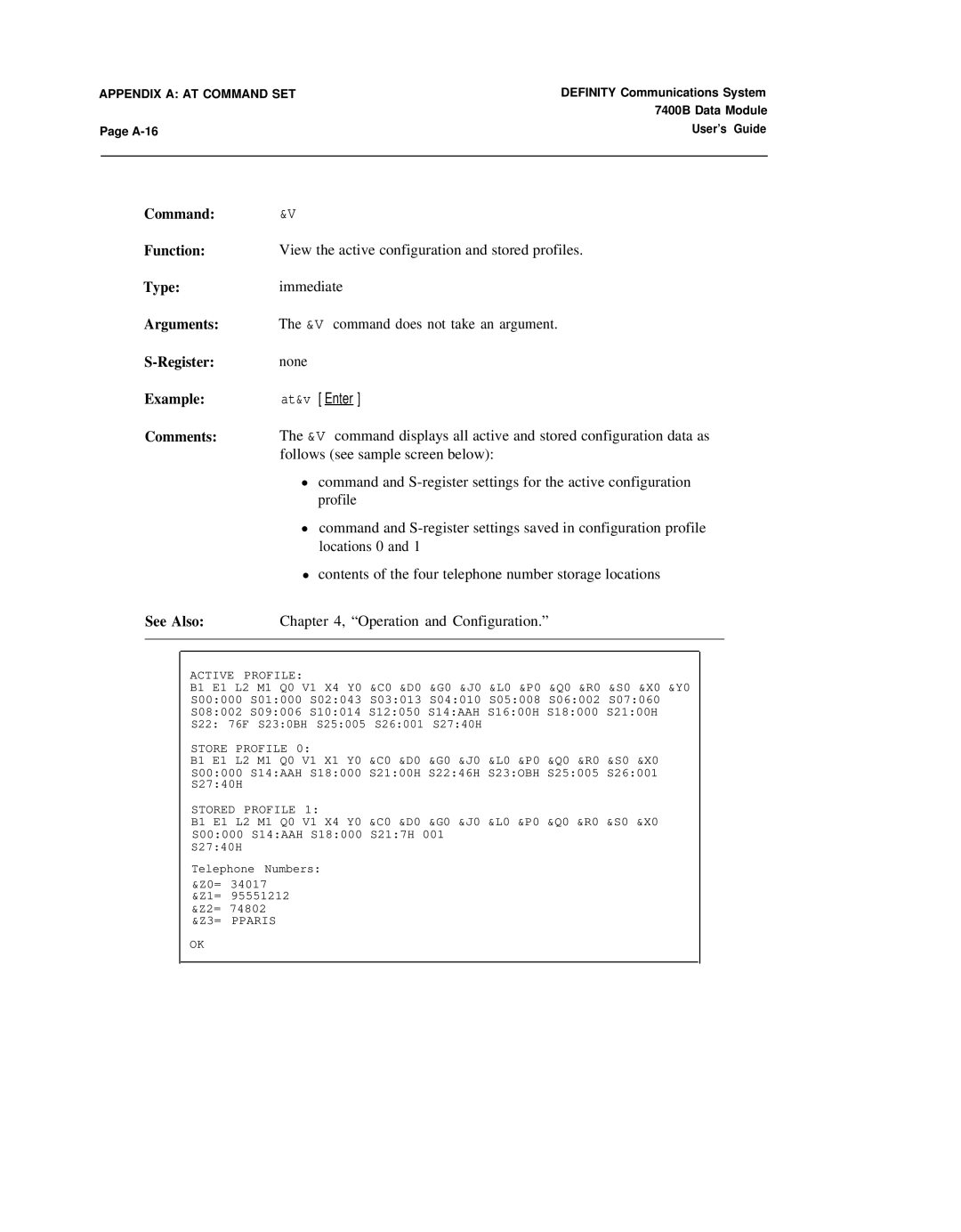 Lucent Technologies 7400B manual At&v Enter 