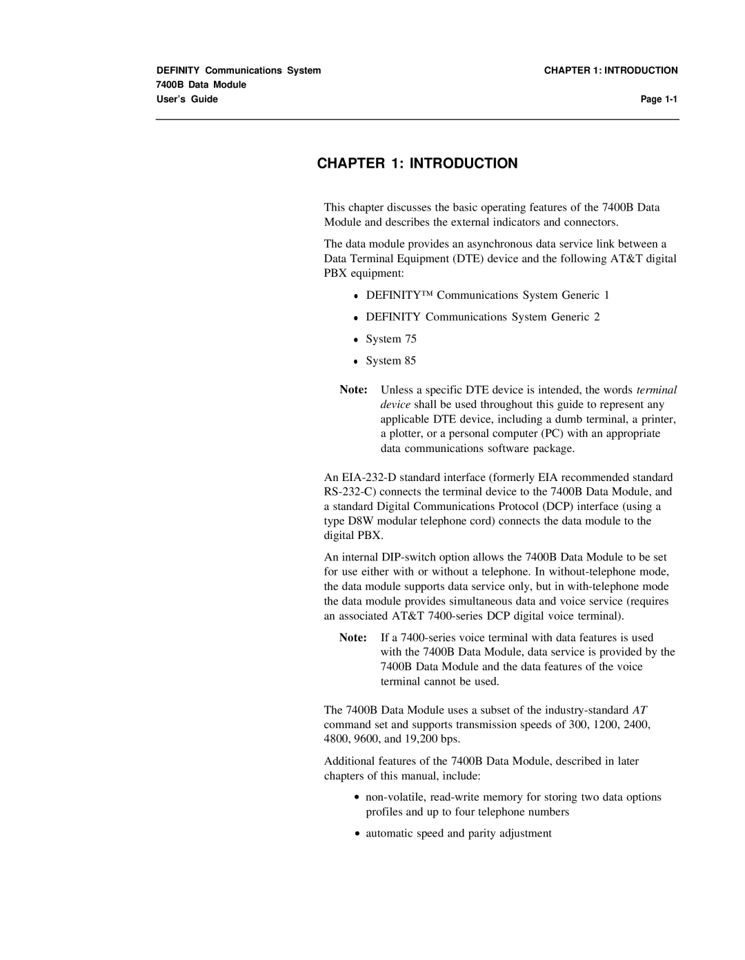 Lucent Technologies 7400B manual Introduction 