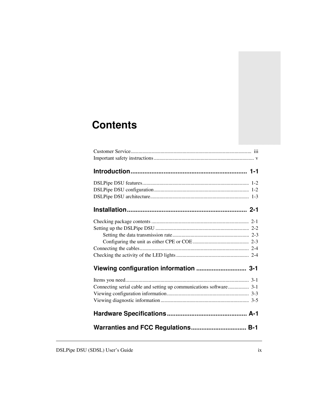 Lucent Technologies 7820-0657-001 manual Contents 