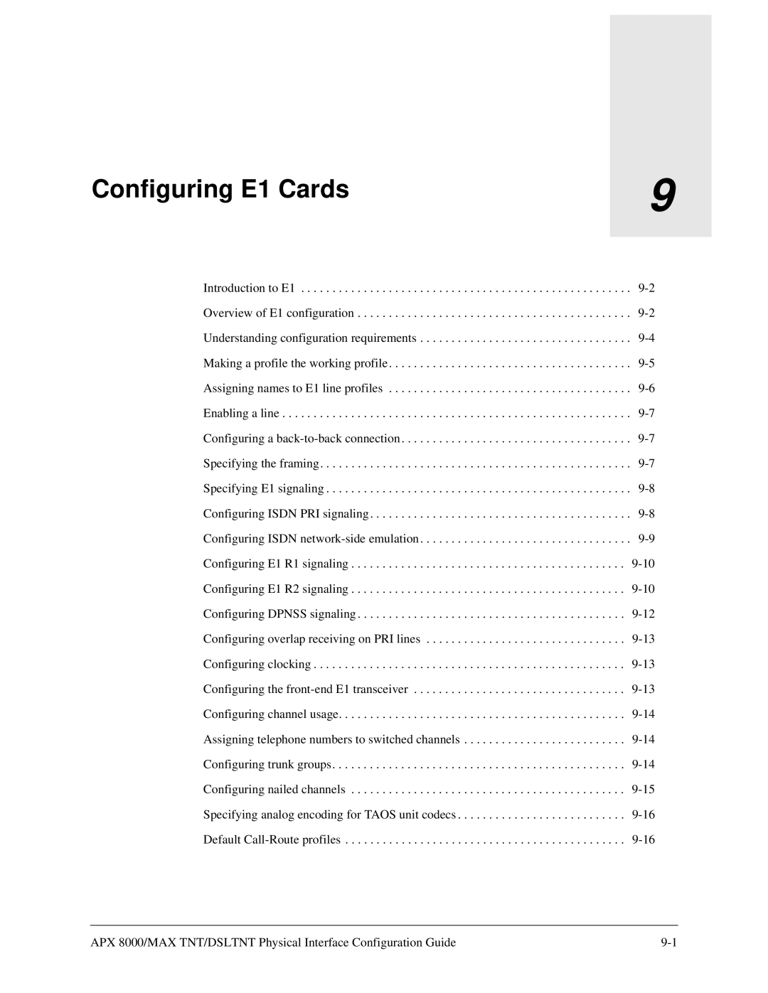 Lucent Technologies 7820-0802-003 manual Configuring E1 Cards 