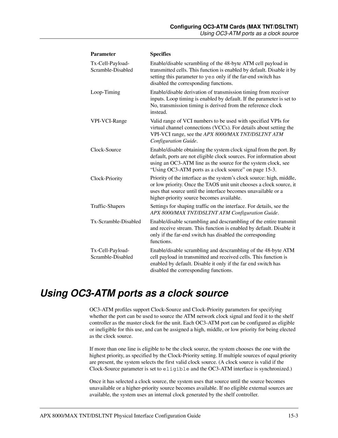 Lucent Technologies 7820-0802-003 manual Using OC3-ATM ports as a clock source 