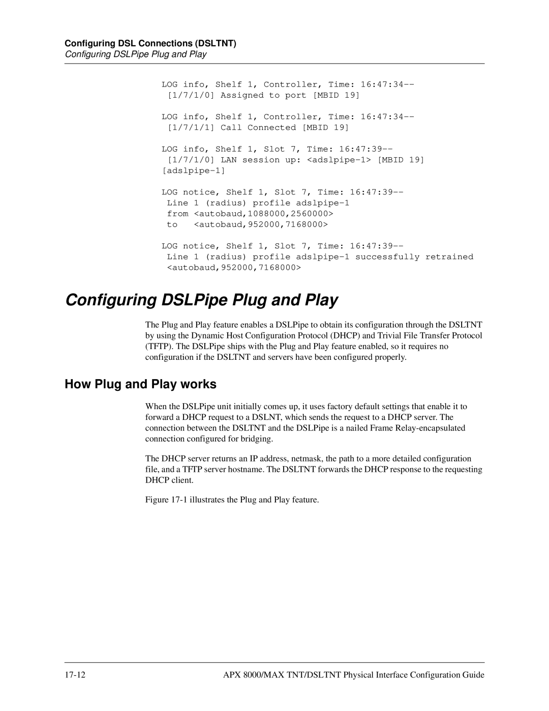 Lucent Technologies 7820-0802-003 manual Configuring DSLPipe Plug and Play, How Plug and Play works 