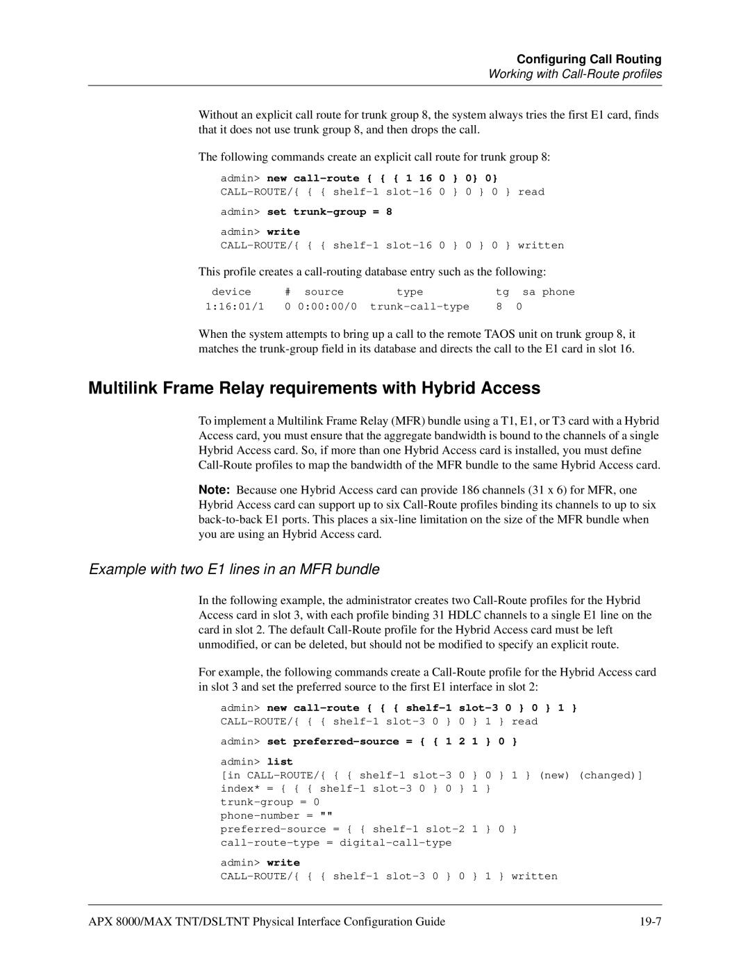 Lucent Technologies 7820-0802-003 manual Multilink Frame Relay requirements with Hybrid Access 