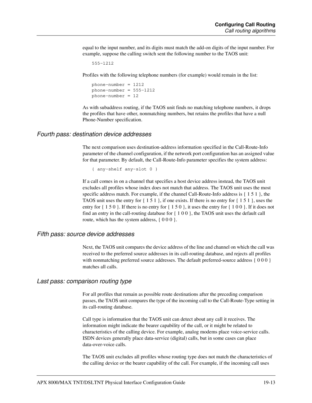 Lucent Technologies 7820-0802-003 manual Fourth pass destination device addresses, Fifth pass source device addresses 