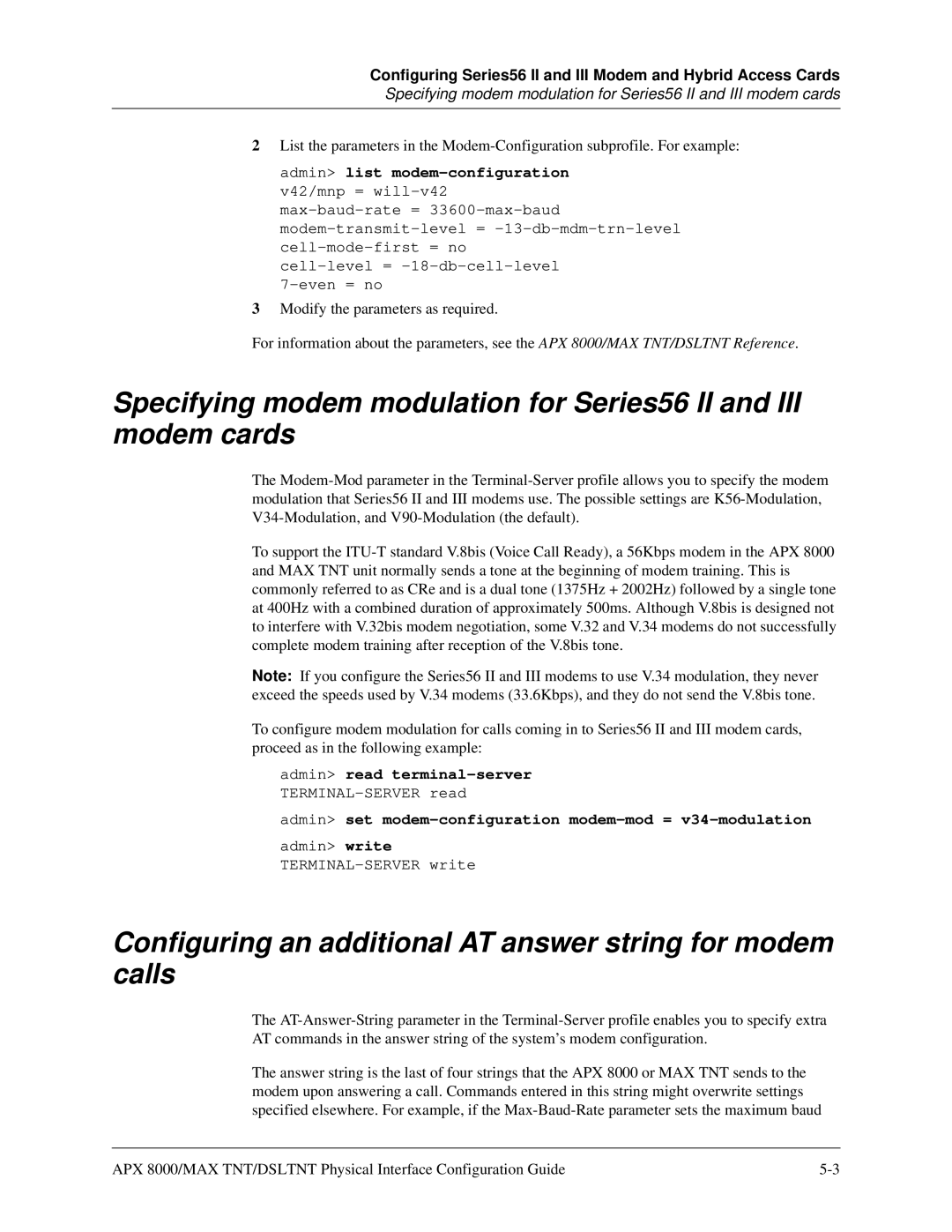 Lucent Technologies 7820-0802-003 manual Configuring an additional AT answer string for modem calls 