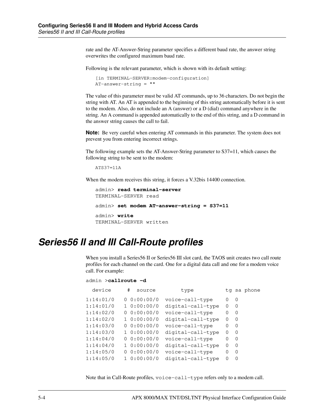 Lucent Technologies 7820-0802-003 manual Series56 II and III Call-Route profiles, Admin callroute -d 