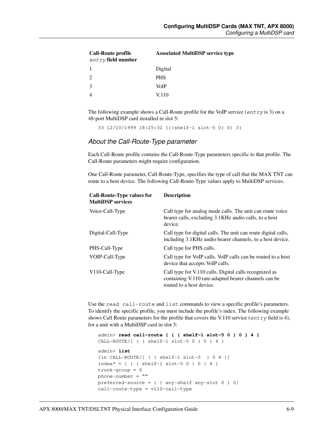 Lucent Technologies 7820-0802-003 manual About the Call-Route-Type parameter 