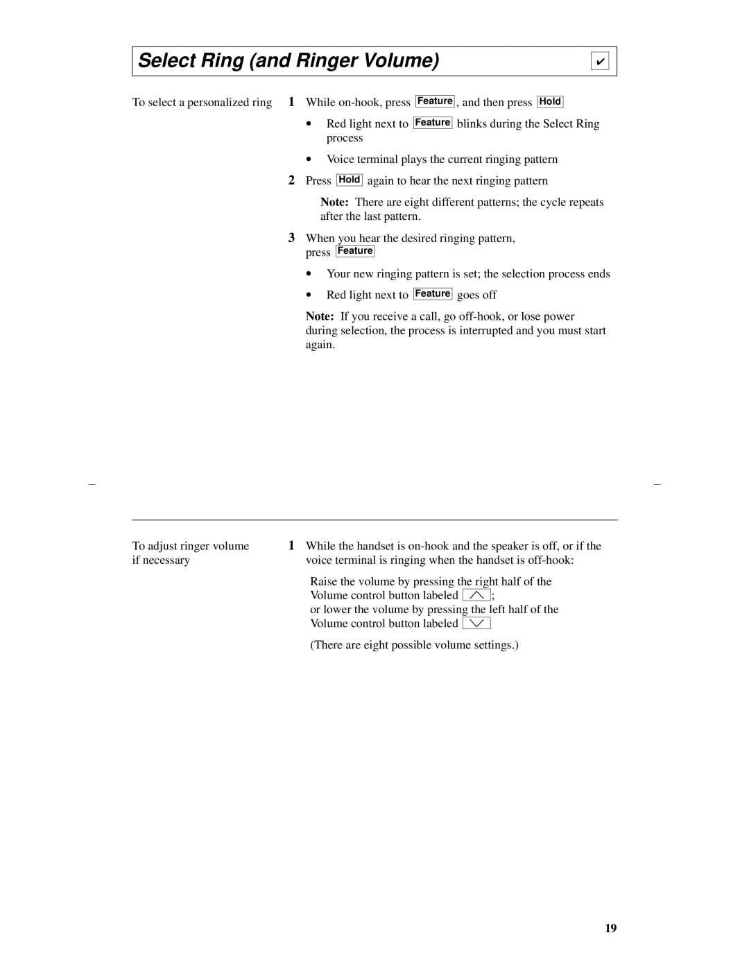 Lucent Technologies 8403 manual Select Ring and Ringer Volume 