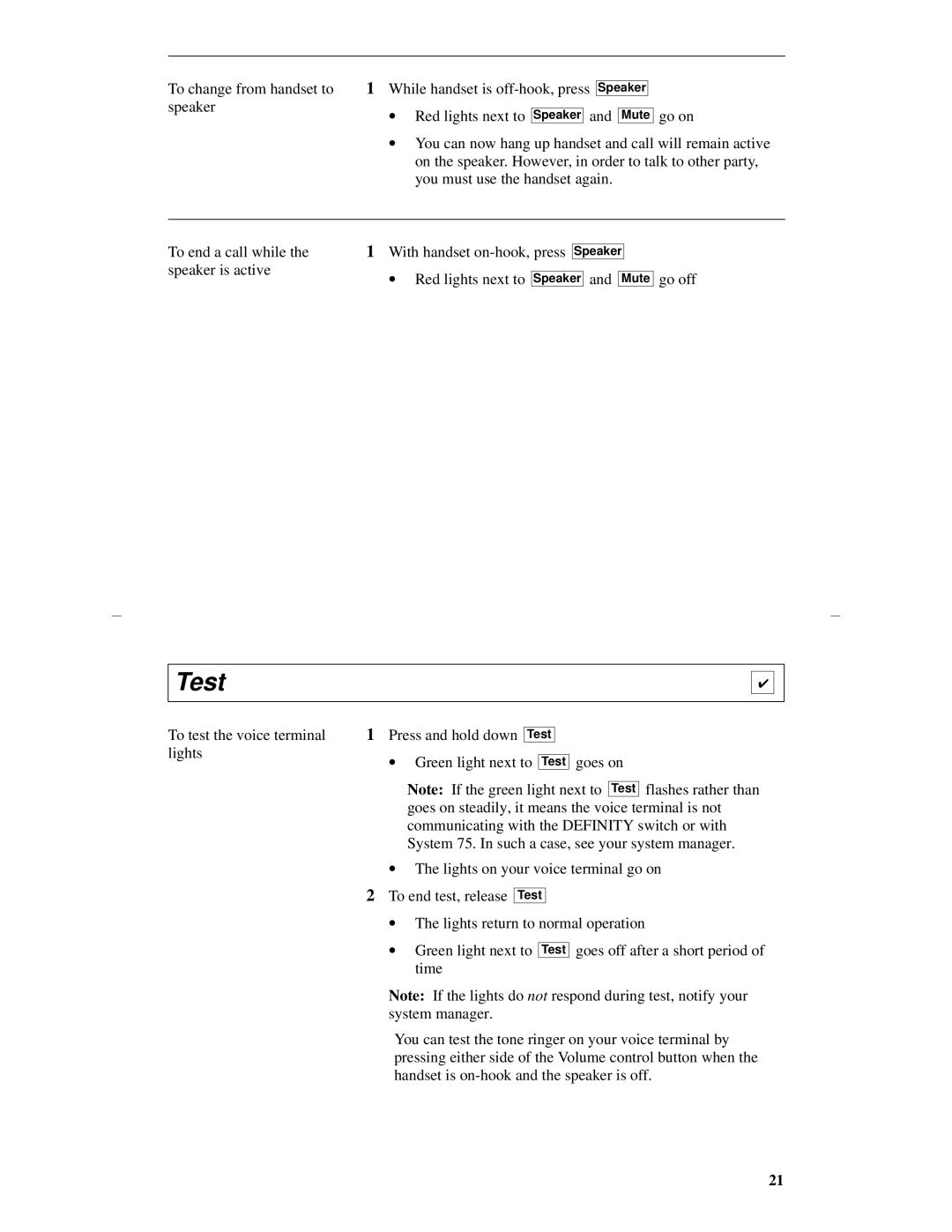 Lucent Technologies 8403 manual Test 