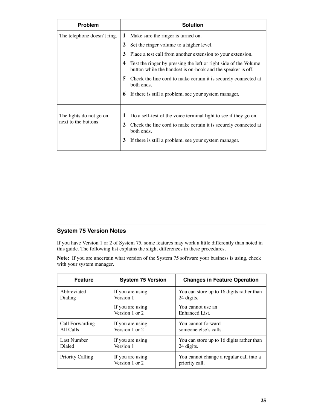 Lucent Technologies 8403 manual System 75 Version Notes 