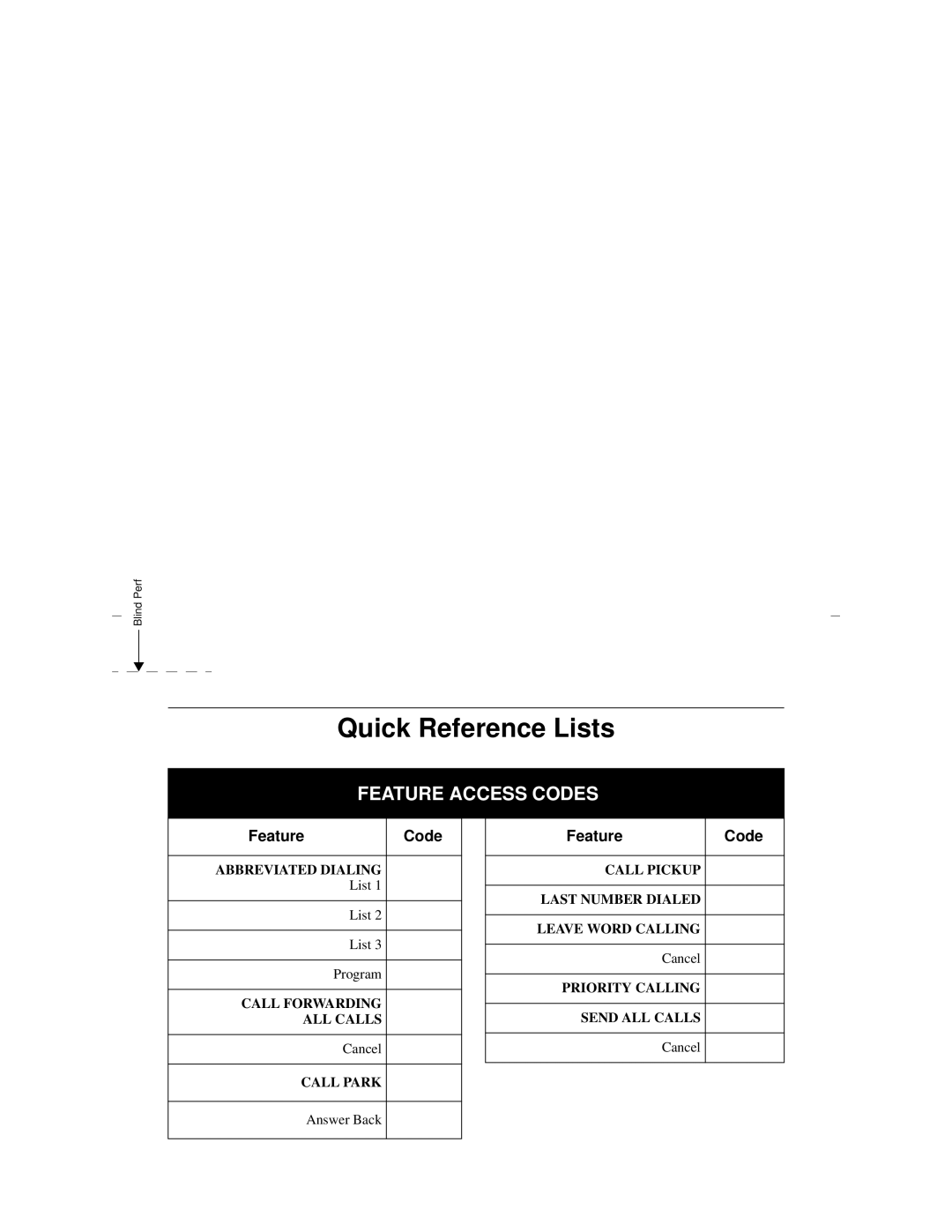 Lucent Technologies 8403 manual Quick Reference Lists 