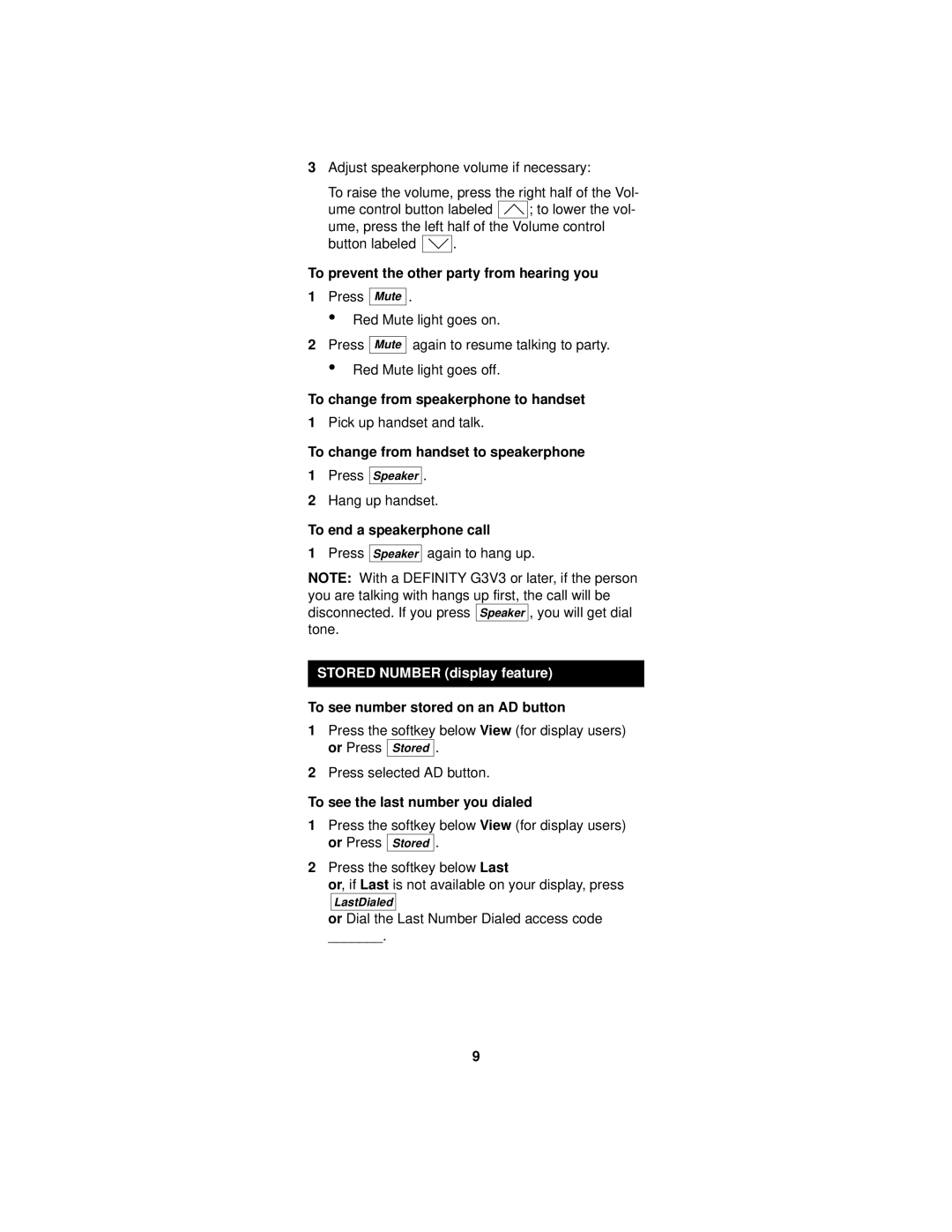 Lucent Technologies 8405 manual Stored Number display feature 