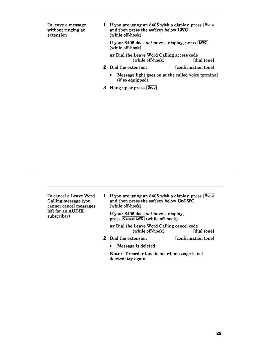 Lucent Technologies 8405 manual To leave a message 
