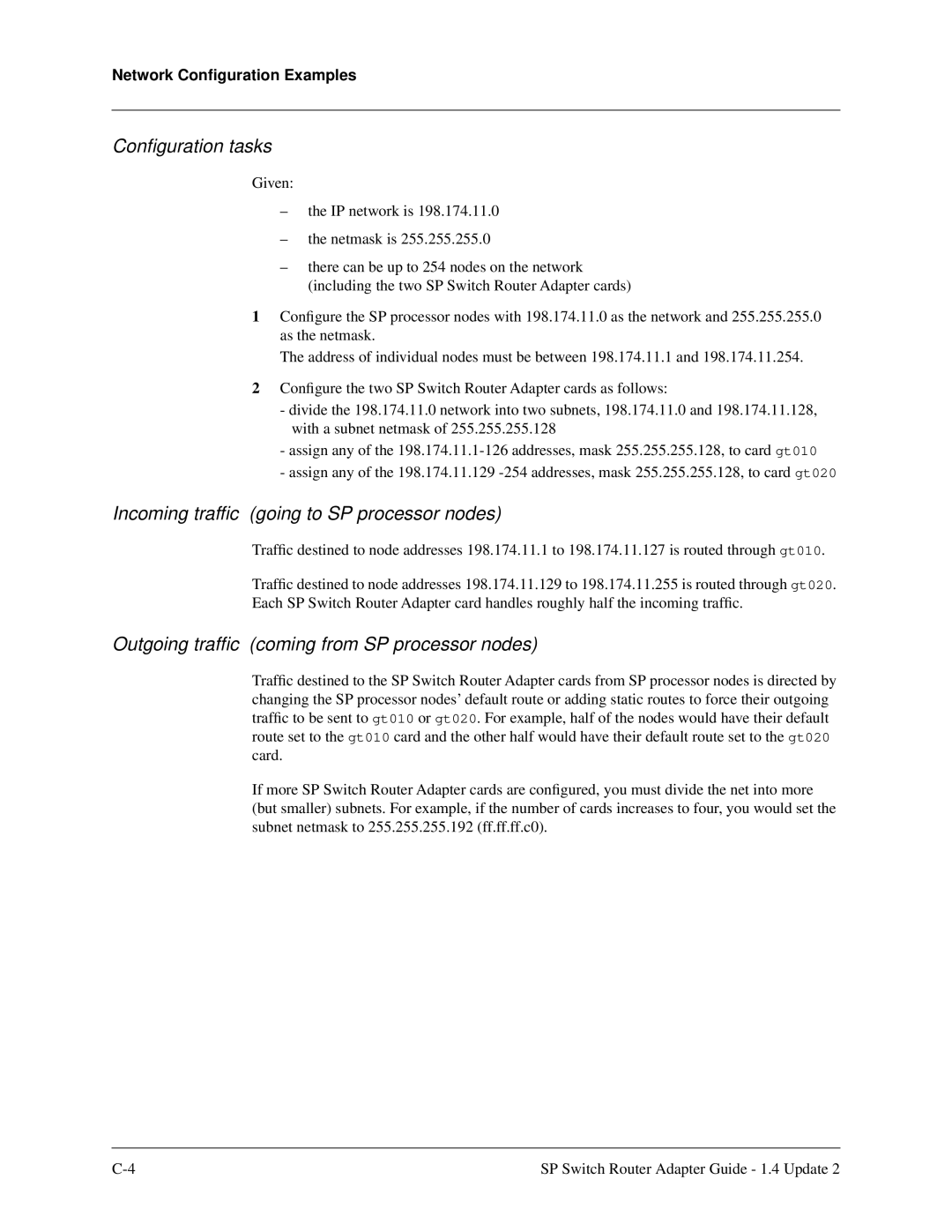 Lucent Technologies 9077 16S, 9077 04S, 9076 manual Conﬁguration tasks, Incoming trafﬁc going to SP processor nodes 