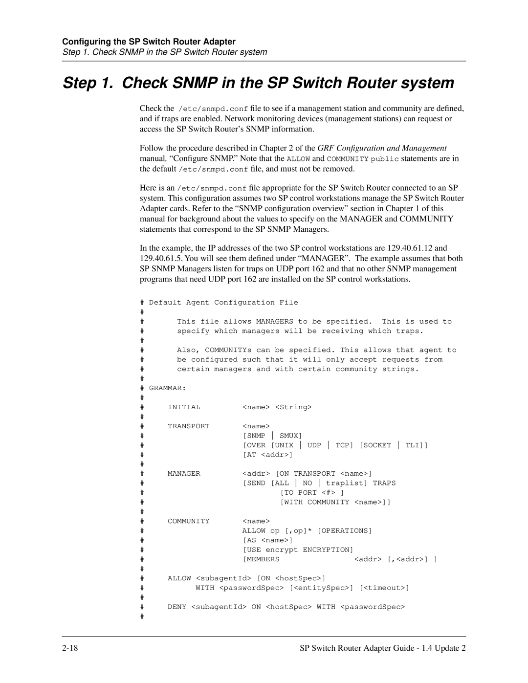 Lucent Technologies 9077 04S, 9077 16S, 9076 manual Check Snmp in the SP Switch Router system, Members 